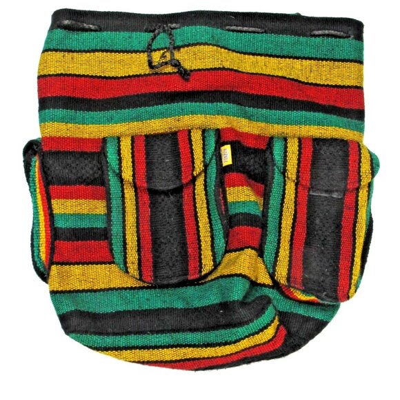 Pinzon Vintage 90s Boho Rasta Aztec Backpack Rucksack 16'x16x5' - Picture 1 of 5